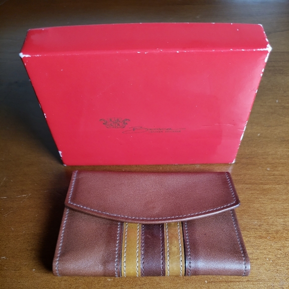 Hugo Bosca Genuine Leather Tri-Fold Pocket Card Wallet 6 Key Loop Holder - Picture 5 of 7